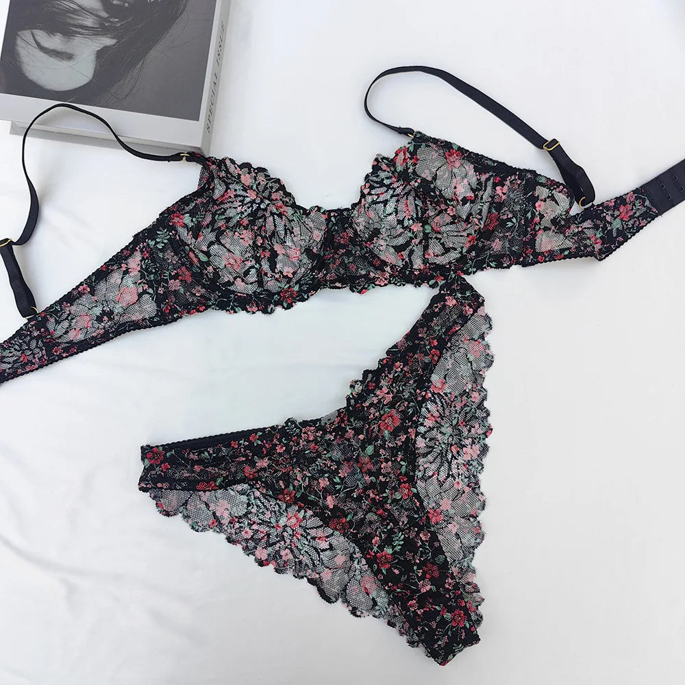 Toucheart Erotic Lingerie Lace Leopard Print Body Shaping Push-up Luxurious Intimate Bra Large Size Thin Set