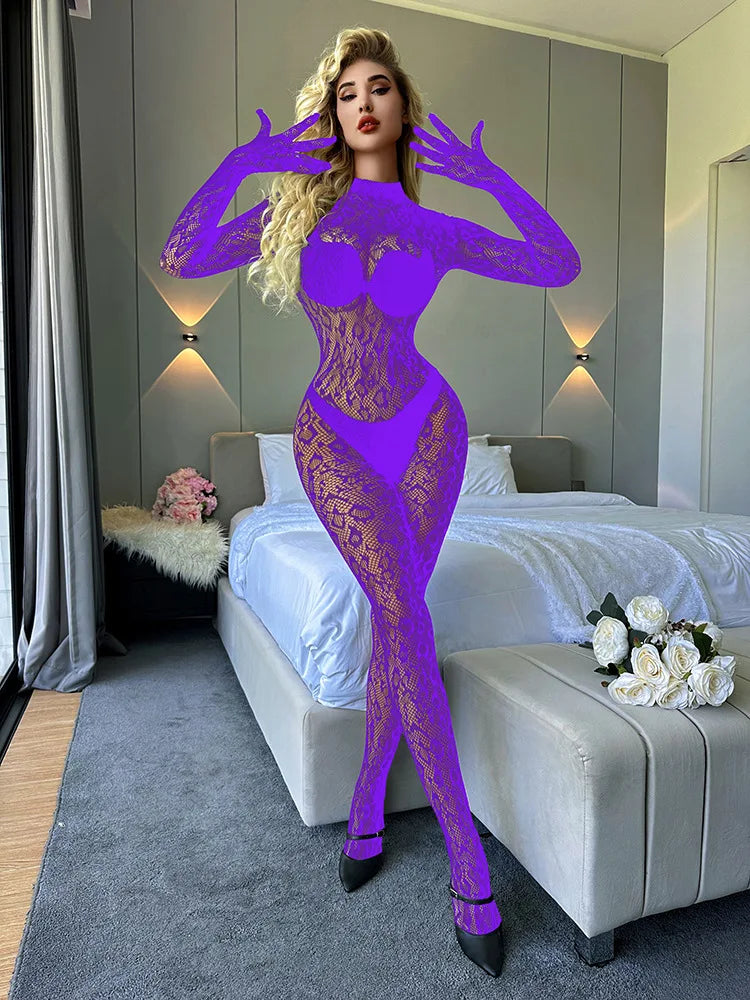 Toucheart Erotic Mesh Bodysuit Leopard Print Uniform Body Shaping See-through Flirt Bodysuit