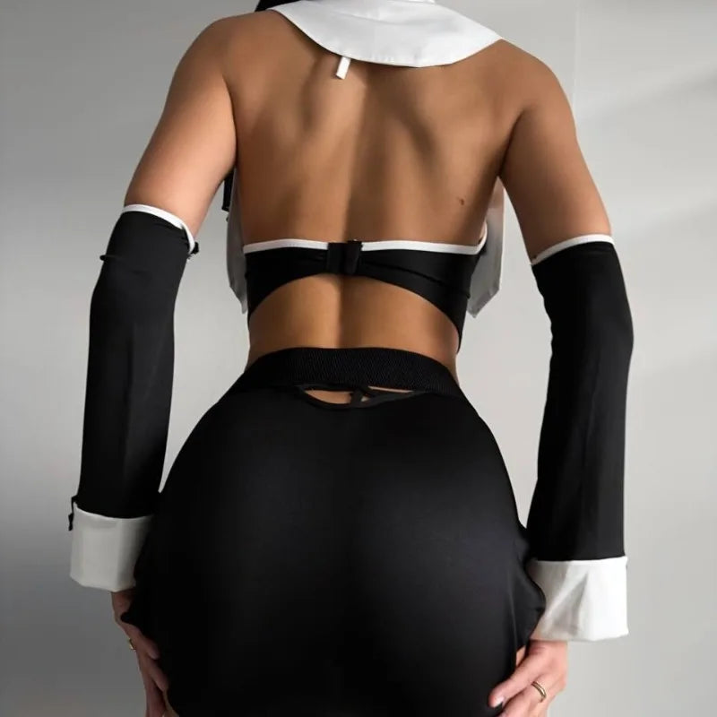 Toucheart Erotic Nun Outfit Game Role Playing Uniform Home Open Crotch Passion Underwear Adult Suit