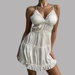 Toucheart Erotic Sleeping Skirt Satin Cake Suspender Skirt with Breast Pads Private Room Pajamas Pure Desire Home Pajamas