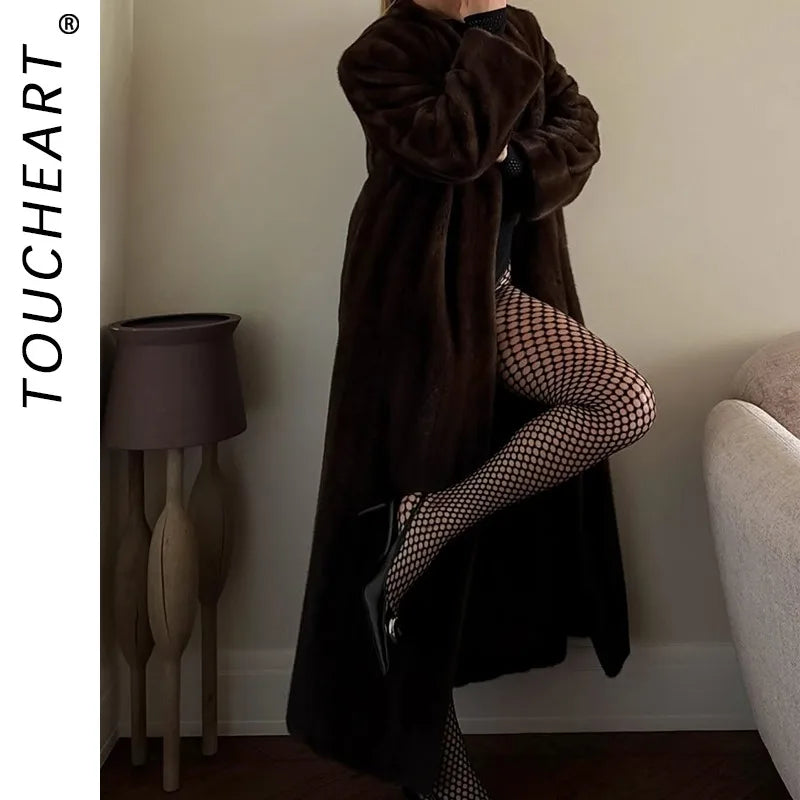 Toucheart Erotic Thin Model Stockings Ripped Leggings, Lace Nine-point Meshsocks Flirt Intimate Stockings