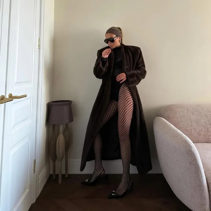 Toucheart Erotic Thin Model Stockings Ripped Leggings, Lace Nine-point Meshsocks Flirt Intimate Stockings
