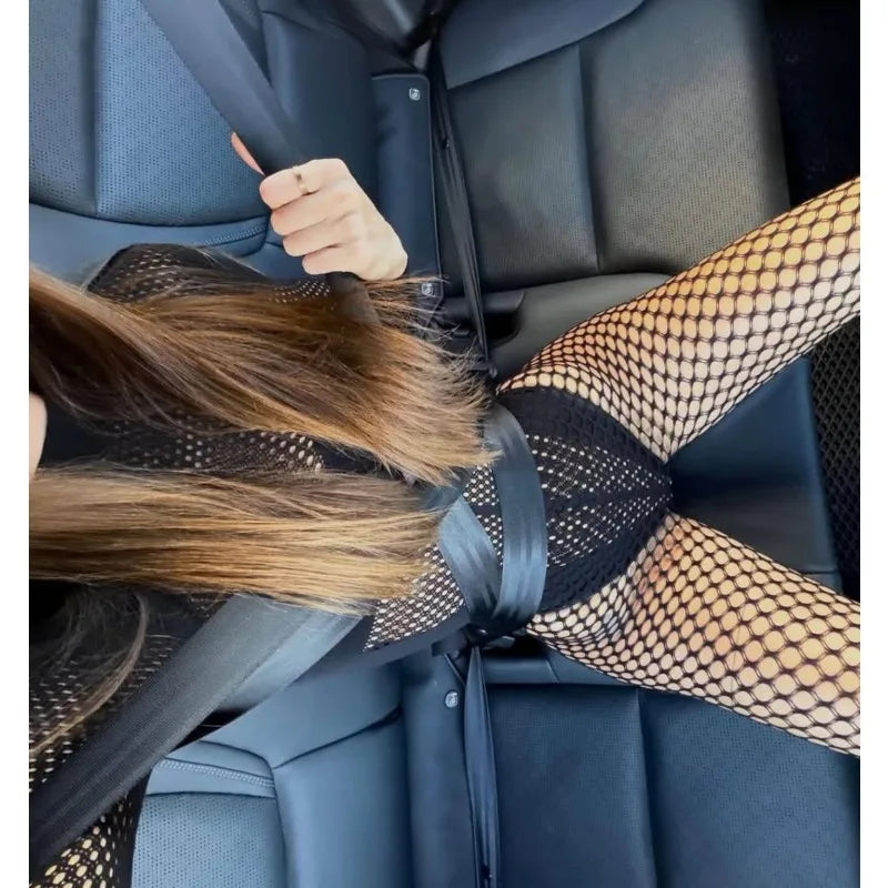 Toucheart Erotic Thin Model Stockings Ripped Leggings, Lace Nine-point Meshsocks Flirt Intimate Stockings