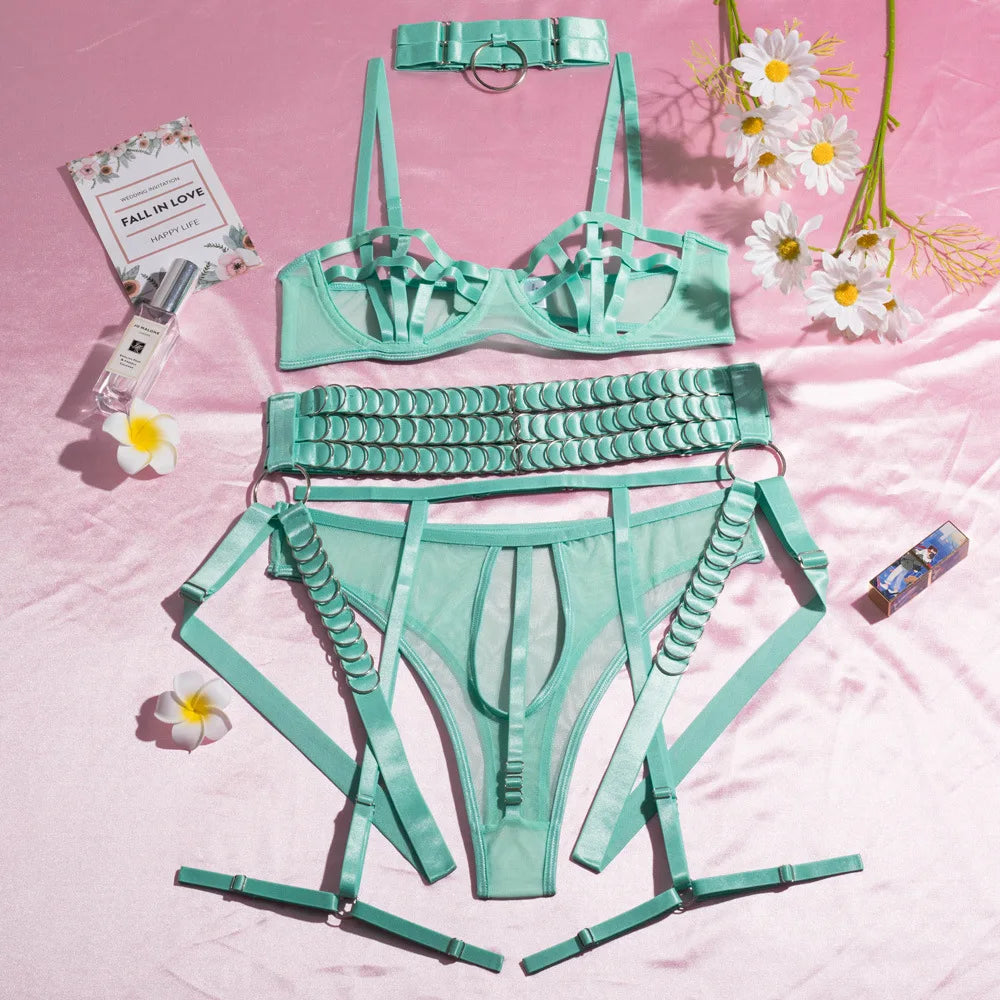 Toucheart Erotic Underwear Girl Complex GatherChest Support Straps Coquette Private Split Kit