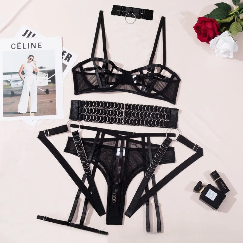Toucheart Erotic Underwear Girl Complex GatherChest Support Straps Coquette Private Split Kit
