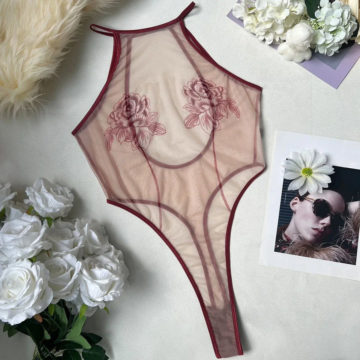 Toucheart Fancy Erotic Bodysuit Backless All-in-one See-through Body Shaping Coquette Private Set