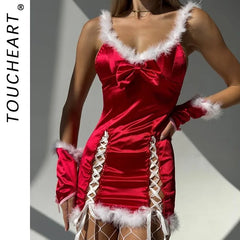 Toucheart Halloween Cute Sleeping Skirt Bow Knot Decor Contrast Color  Lace  Romantic Party