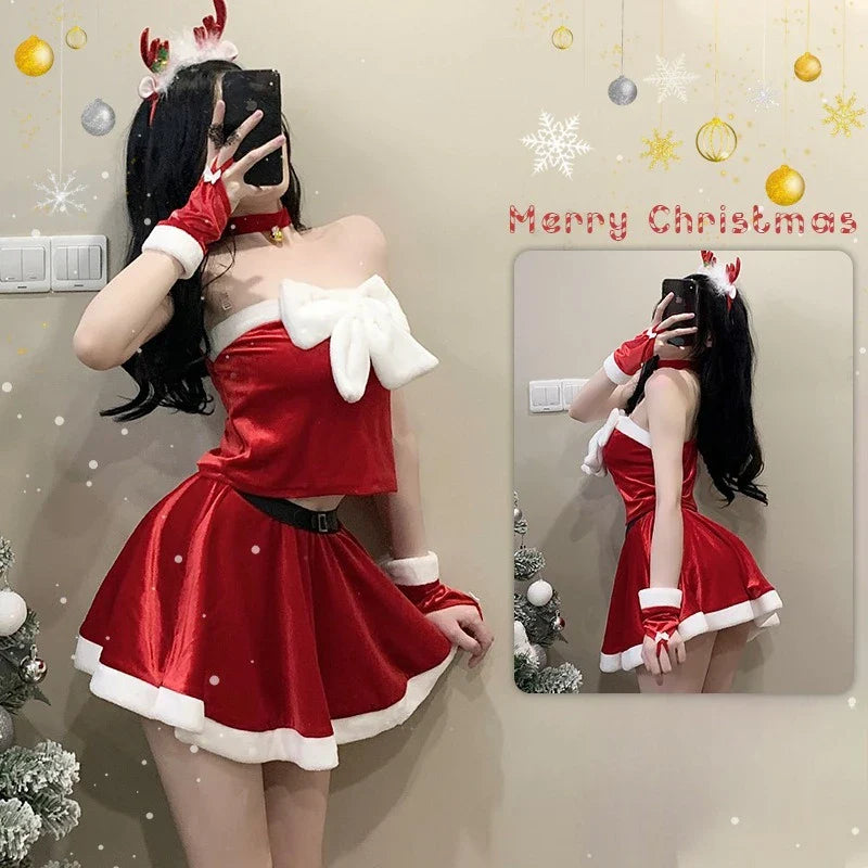 Toucheart Halloween Cute Sleeping Skirt Bow Knot Decor Contrast Color  Lace  Romantic Party