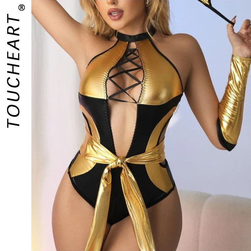 Toucheart Lingerie Female Lingerie Onesie Underwear Lace Mesh Nightgown Pajamas Sex Suit