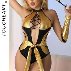 Toucheart Lingerie Female Lingerie Onesie Underwear Lace Mesh Nightgown Pajamas Sex Suit