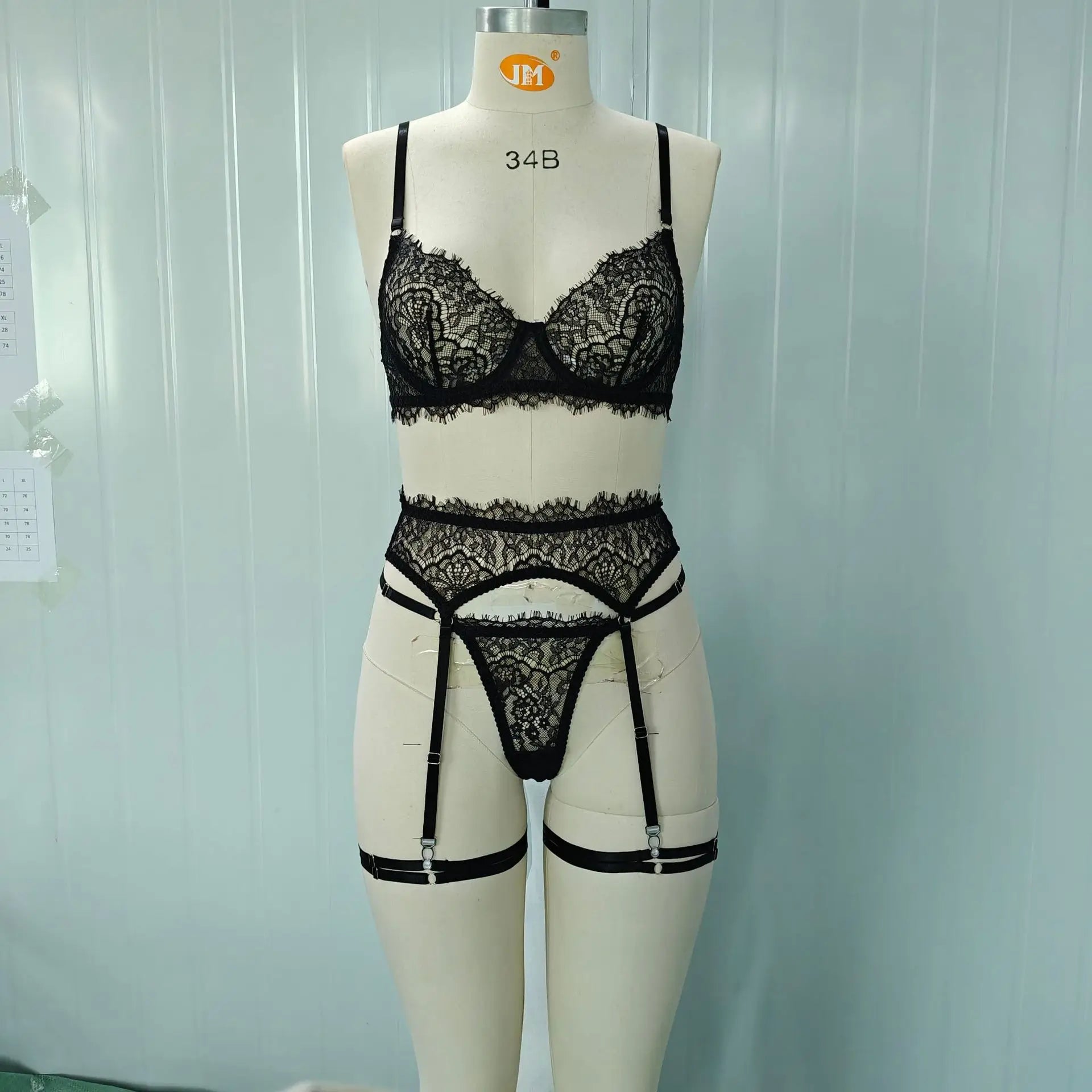 Toucheart Lace Lingerie Panty Garters See-through Slim Exposed Navel Erotic Set