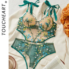 Toucheart Lingerie Bra and Panties Sets Lingeries Set Wear Set Female Lingerie Femmes Choice Thong