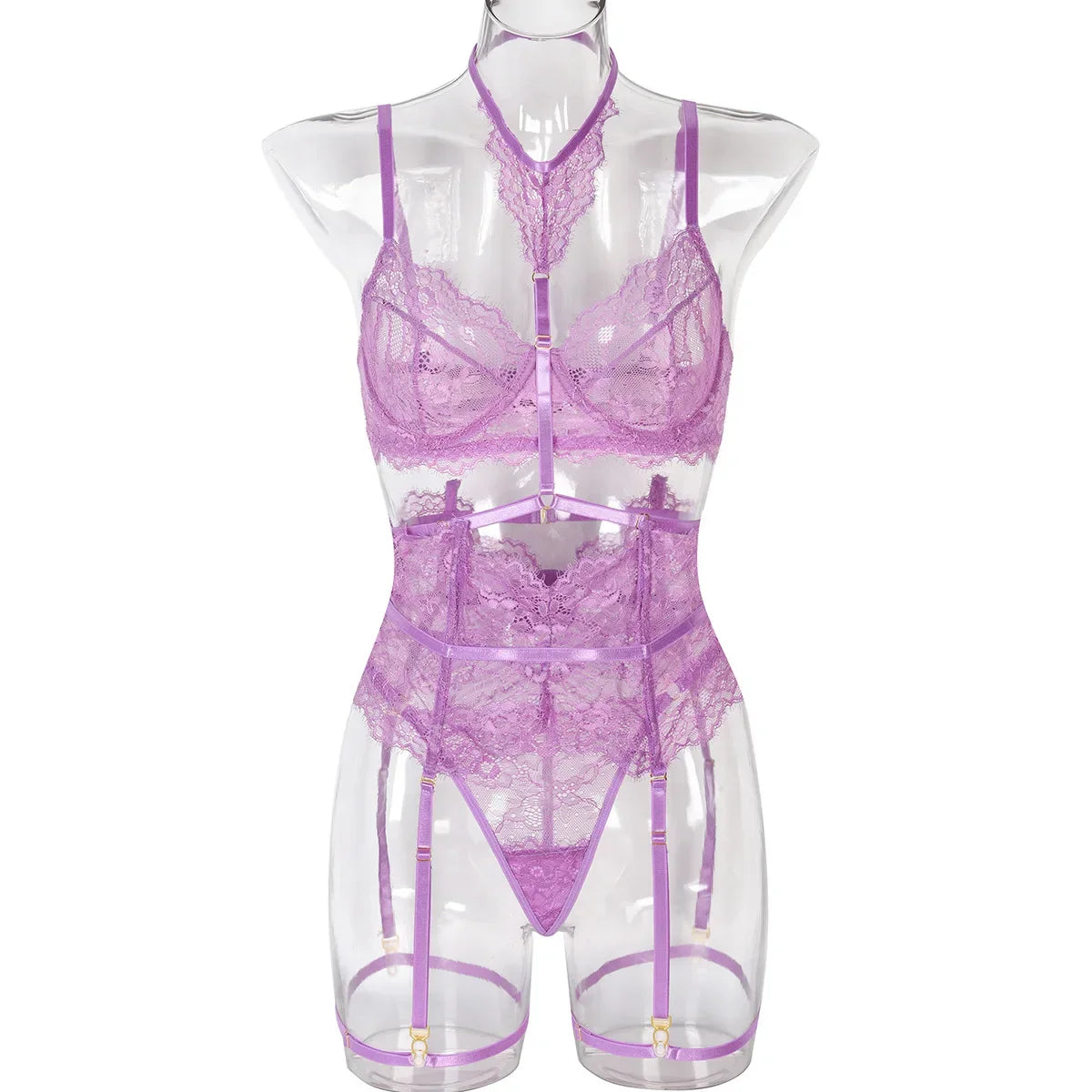 Toucheart Lingeries Sleepwear Lingerie Thin Transparent Lace Bra Set See Through Female Erotic Underwear