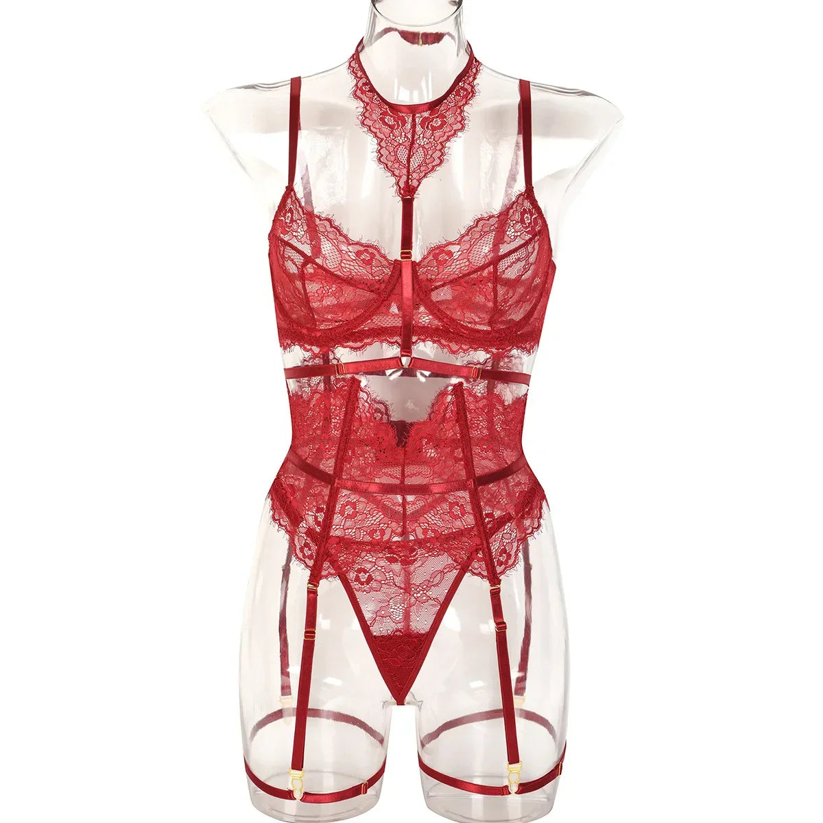 Toucheart Lingeries Sleepwear Lingerie Thin Transparent Lace Bra Set See Through Female Erotic Underwear