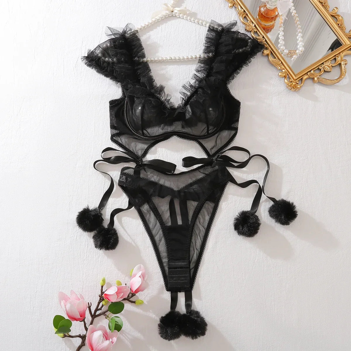 Toucheart Adult Lingeries Bodysuit See Through Baby Dolls Ruffled Sissy Lingerie To Catch Daring Adult