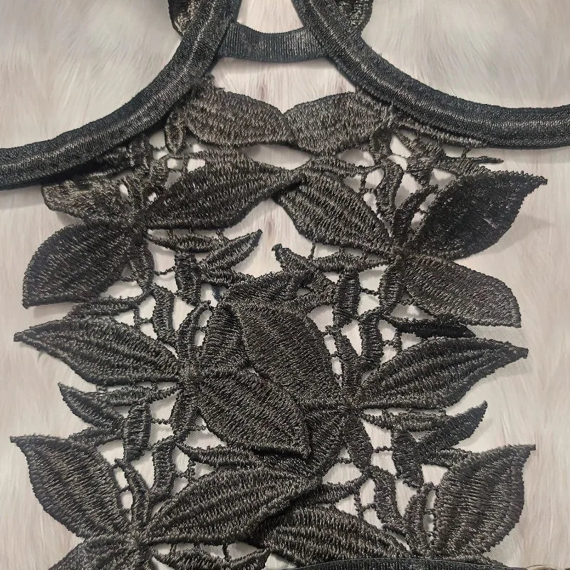 Toucheart Embroidery Lingerie Onesie Solid Color Exotic Underwear Black High-quality Onesie