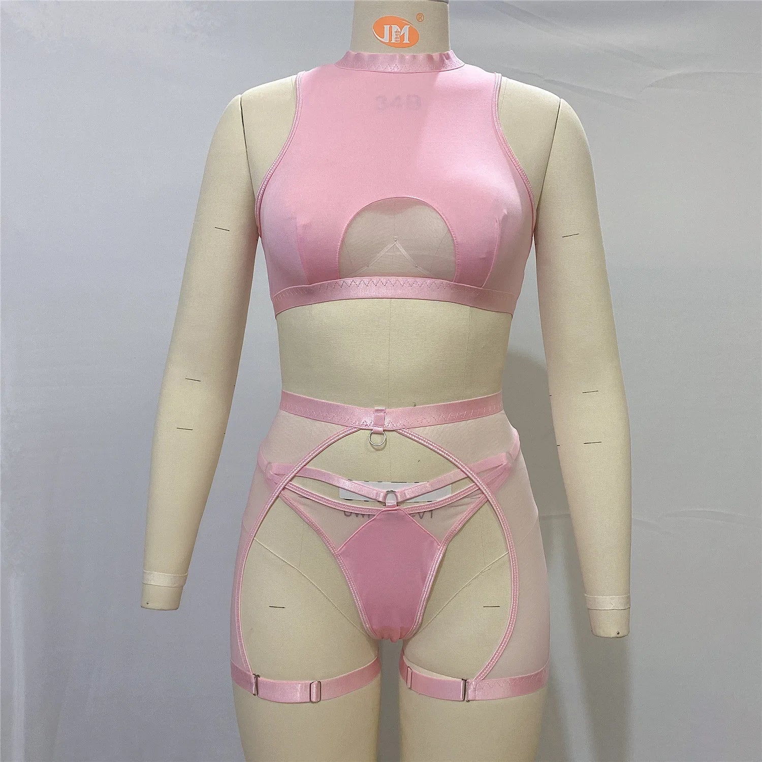 Toucheart Female Lingerie Micro Underwear Wireless Underwear Stylish Perspective Solid Color Bra Set