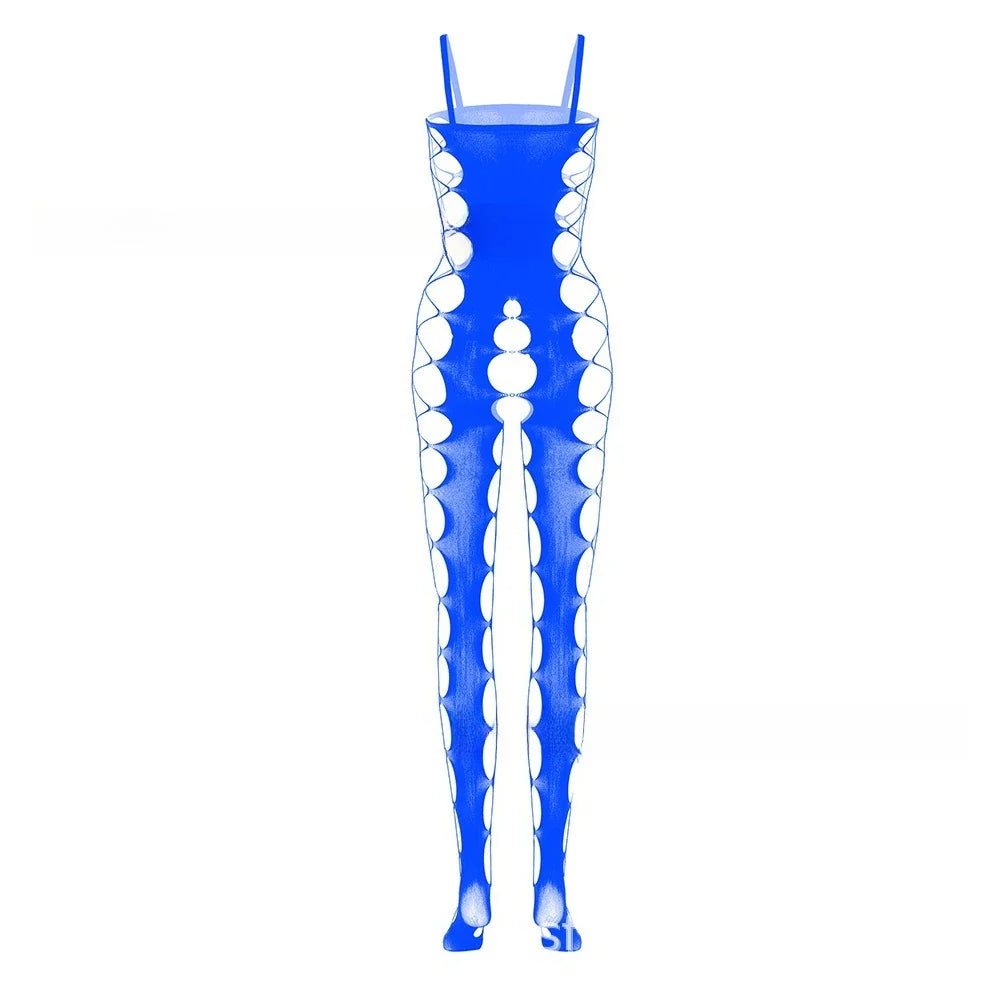 Toucheart Jumpsuit, One-piece Stockings, Crotchless, See-through Temptation One-piece Mesh
