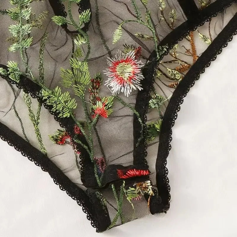 Toucheart Lingerie Embroidery Underwear Lace One-piece Suspender Nightgown Transparent Porn Female Lingerie