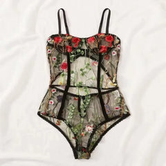Toucheart Lingerie Embroidery Underwear Lace One-piece Suspender Nightgown Transparent Porn Female Lingerie