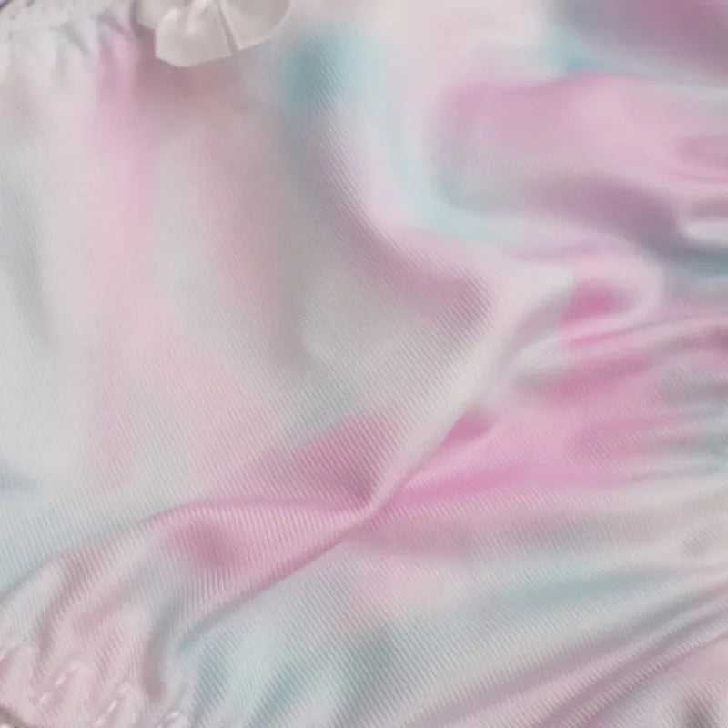 Toucheart Lingerie Suit Bow Knot Printing Underwear Bra Set Thin Cup Colorful Lingerie Suit
