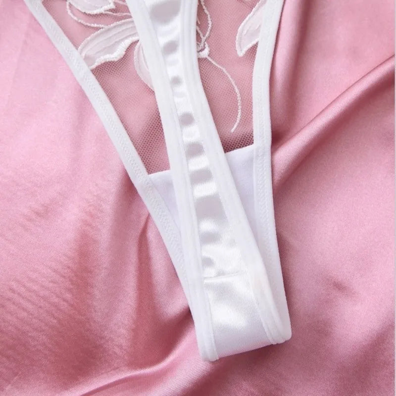 Toucheart Lingerie Lace Transparent Underwear  Embroidery Brief Set Bra Kit Push Up Breves Sets Thin Erotic Bras