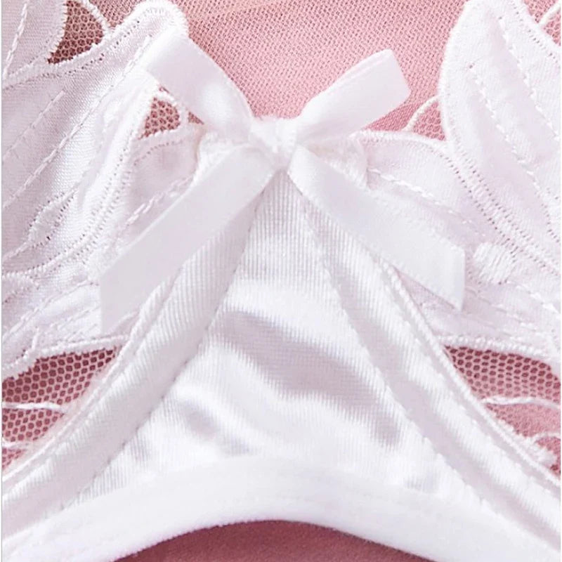 Toucheart Lingerie Lace Transparent Underwear  Embroidery Brief Set Bra Kit Push Up Breves Sets Thin Erotic Bras
