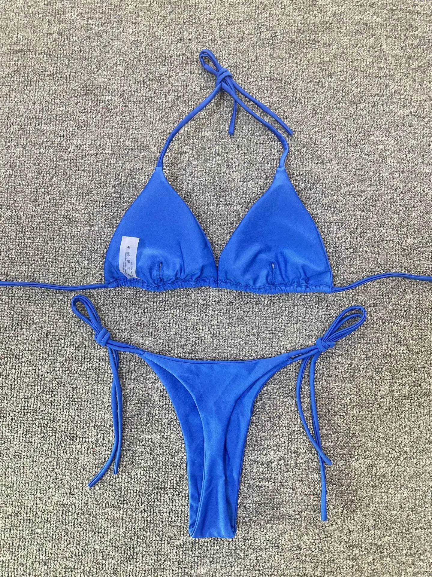 Toucheart Swimsuit Strappy High Waist Bikini Backless Intimate Elegant Solid Color Three Point Swimsuit Bikini