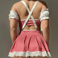 Toucheart Temptation Lingerie Set Schoolgirls Strap Role Play Lace Uniform Erotic Sex Cosplay