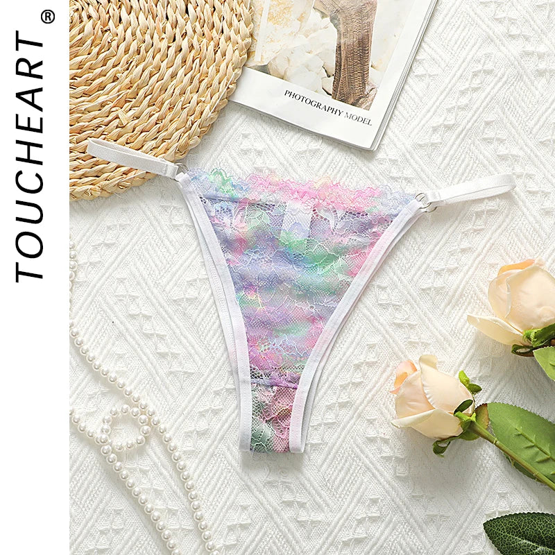 Toucheart Ultra Thin Underwear Transparent Lace Underwear Comfortable Breathable Briefs Exotic Mesh Underwear