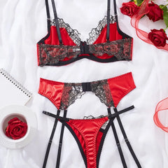 Toucheart Underwear Lace Sissy Slim High Waisted Charming Lingerie Intimate Set