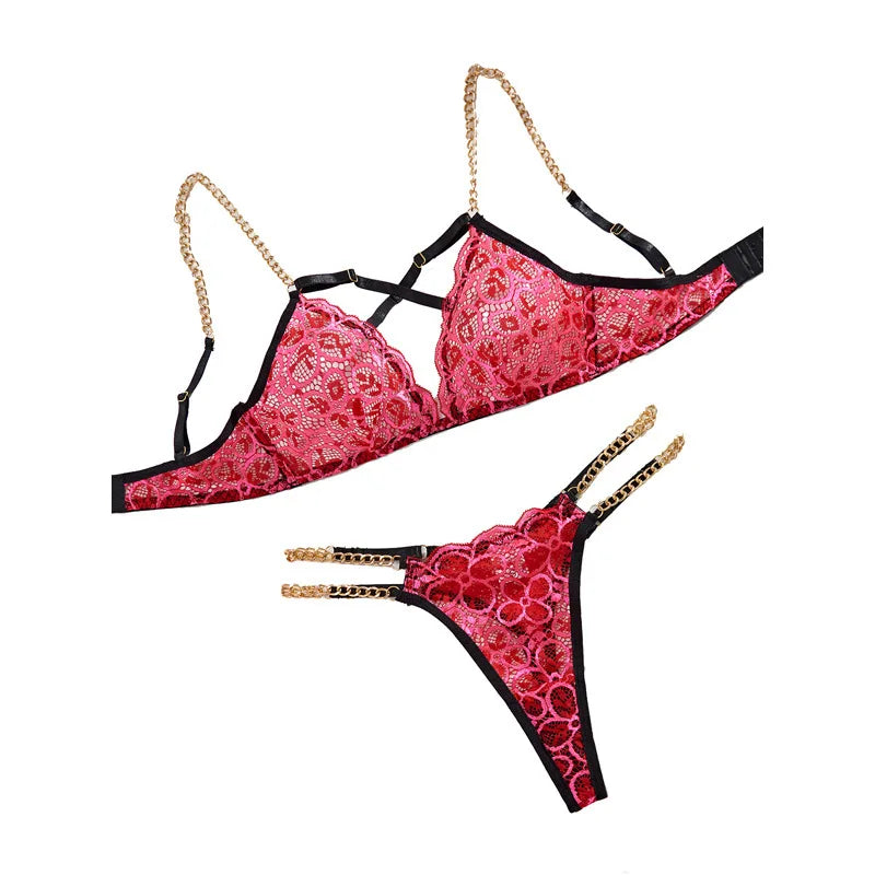 Toucheart Underwear Set Embroidered Lace Chain Heavy Craftsmanship Two-piece Set High-quality Lingerie Set
