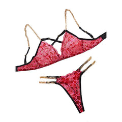 Toucheart Underwear Set Embroidered Lace Chain Heavy Craftsmanship Two-piece Set High-quality Lingerie Set