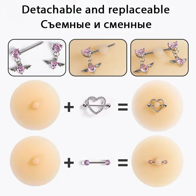 Toucheart Solid State Rubber Nipple Patch Invisible and Traceless Solid Chest Patch Breast Patch Nipple Decoration