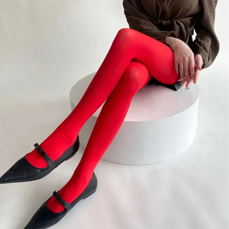 Toucheart Tights Leggings Bodycon Red See Through Lingerie Femme Pantyhose Slim Lace Stockings Lingerie