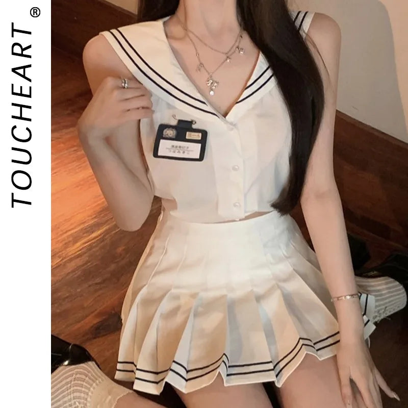 Toucheart Erotic JK Skirt Student Uniform Slim Skirt Premium Romantic Intimate Underwear Set