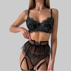 Toucheart Solid Color Lace Hollowout Underwear GartersVersatile Slim Spaghetti Strap  Underwear