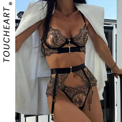 Two-piece Set G-string Transparent Underwear Lolita Romantic Lingeries Set Bra and Panties Sets Lingerie