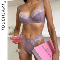 Underwear Set Lingerie Super Bra and Panties Sets Attractive Chest Bras Pyjama-sets Thong Vs