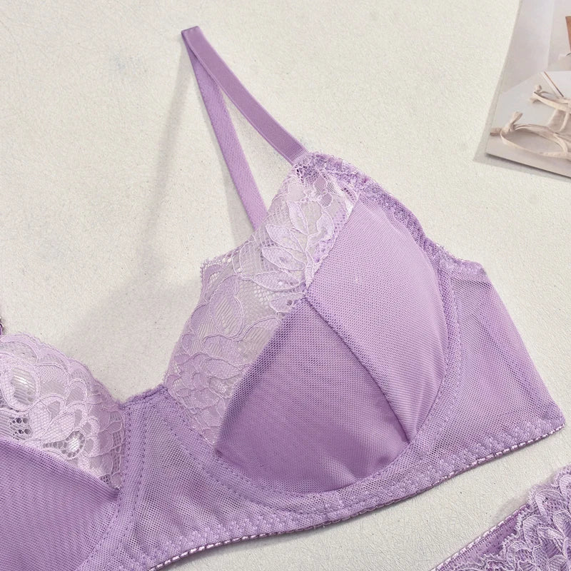 Underwear Set Lingerie Super Bra and Panties Sets Attractive Chest Bras Pyjama-sets Thong Vs