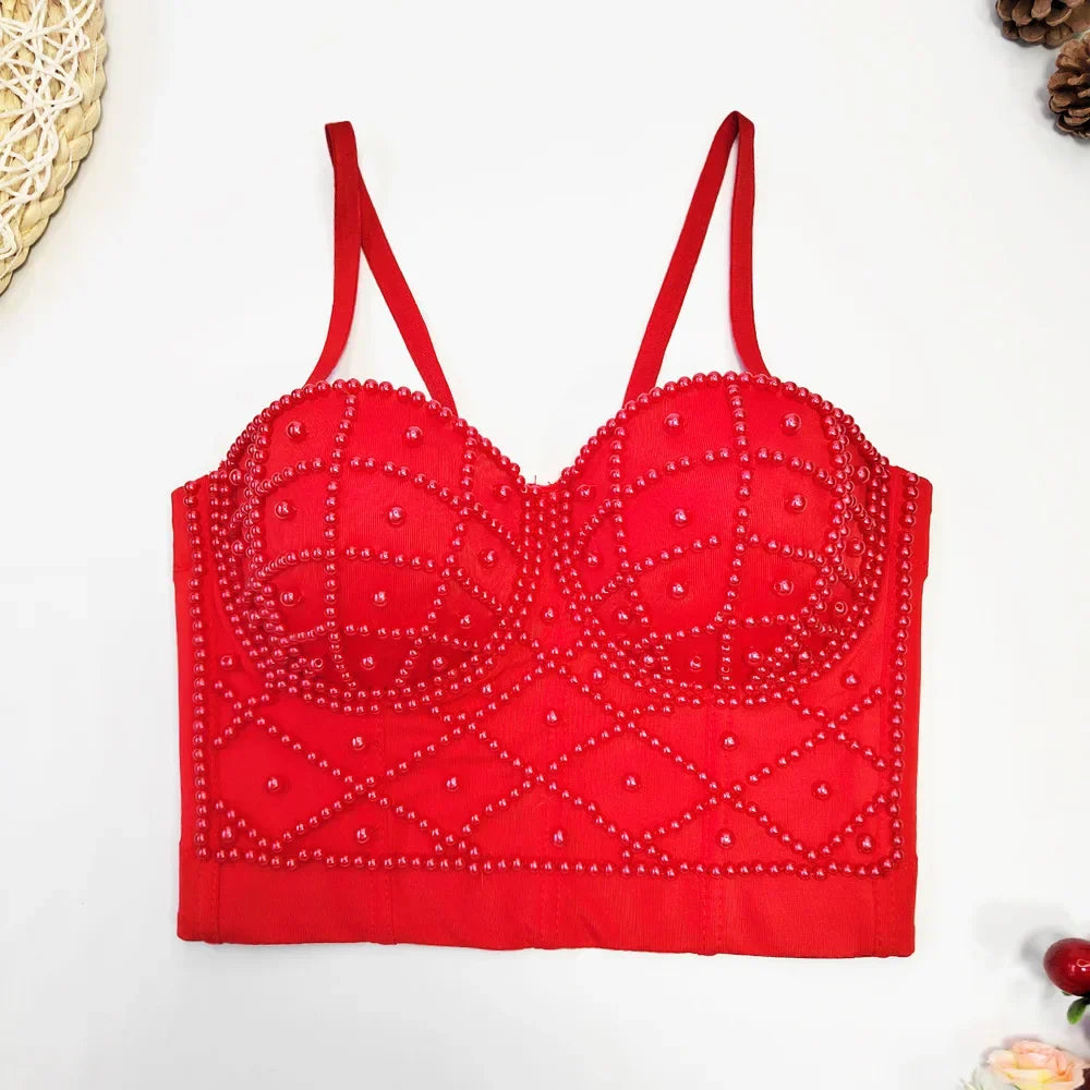 Visivane Diamond Sequin y2k Tank Top Shaper Blusa Camis Corset  Streetwear Bra Shirt Crop Tops