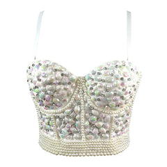Visivane Diamond Sequin y2k Tank Top Shaper Blusa Camis Corset  Streetwear Bra Shirt Crop Tops