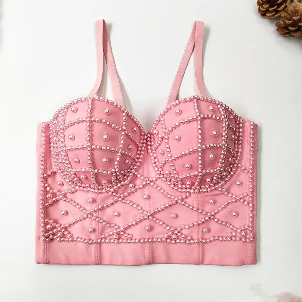 Visivane Diamond Sequin y2k Tank Top Shaper Blusa Camis Corset  Streetwear Bra Shirt Crop Tops