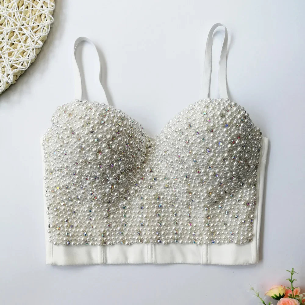 Visivane Diamond Sequin y2k Tank Top Shaper Blusa Camis Corset  Streetwear Bra Shirt Crop Tops