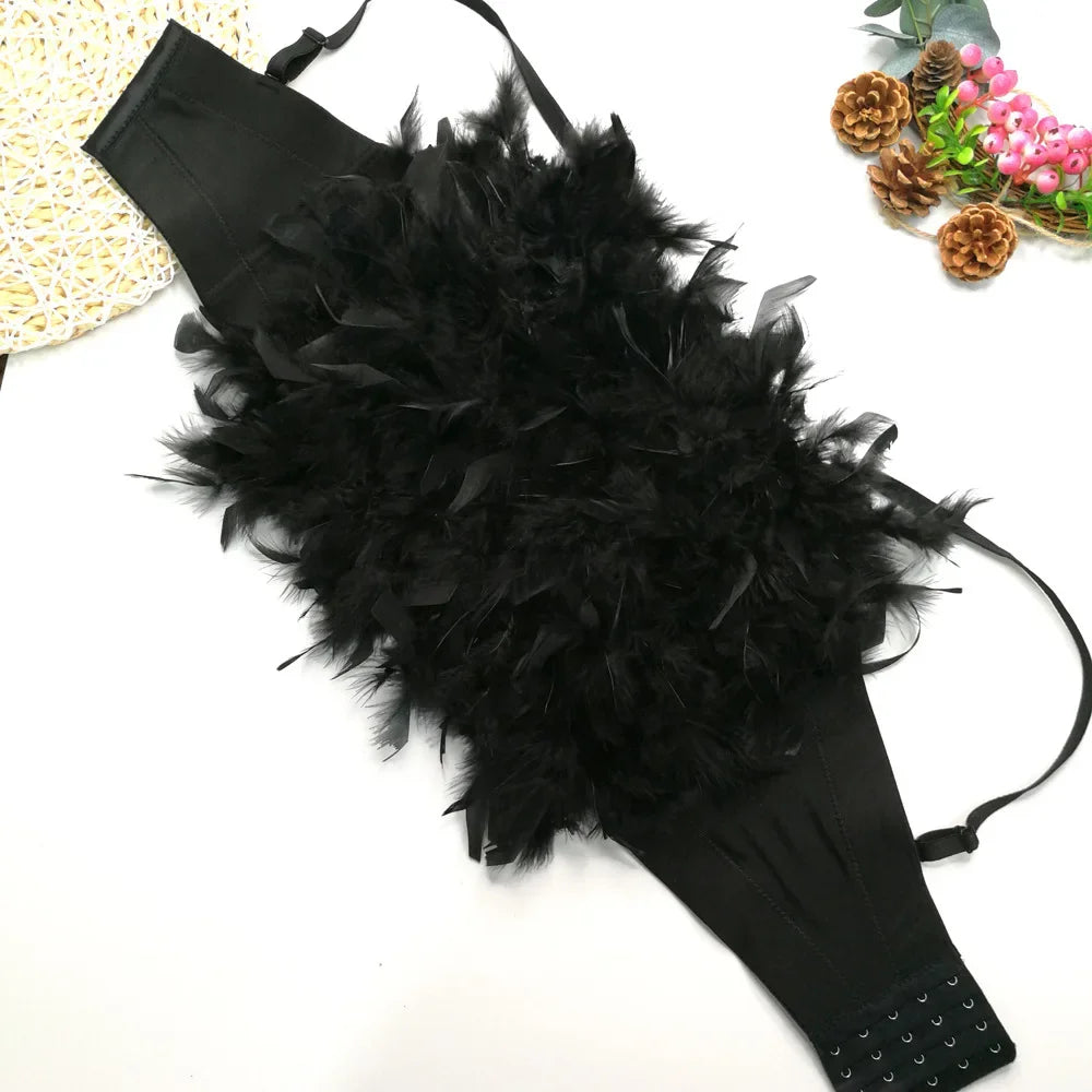Visivane Tassel Feather Tanks Tops Streetwear Shirt Bra Blusa Camis Crop Top Corset