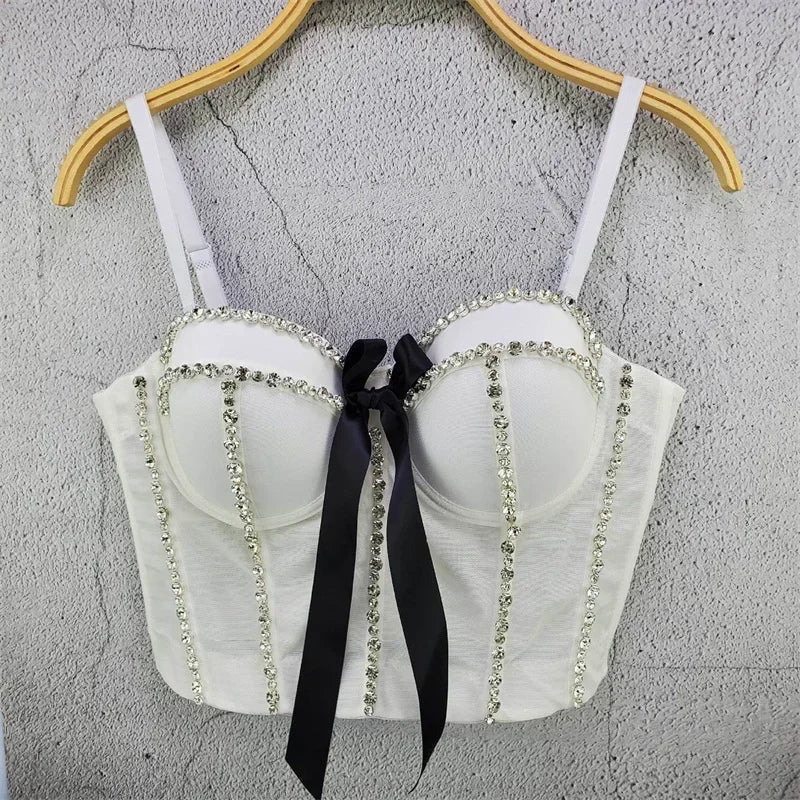 Visivane Club Cropped Shirt  Camis Shaper Tank Top Corset Blusas Roupas Femininas Bra Tops y2k