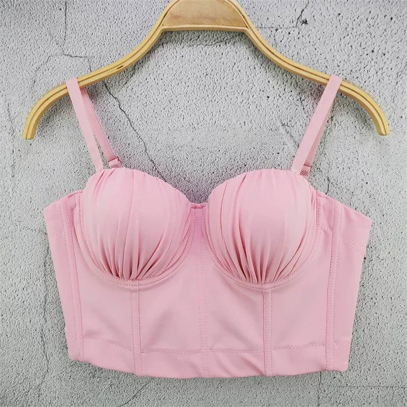Visivane Club Cropped Shirt  Camis Shaper Tank Top Corset Blusas Roupas Femininas Bra Tops y2k