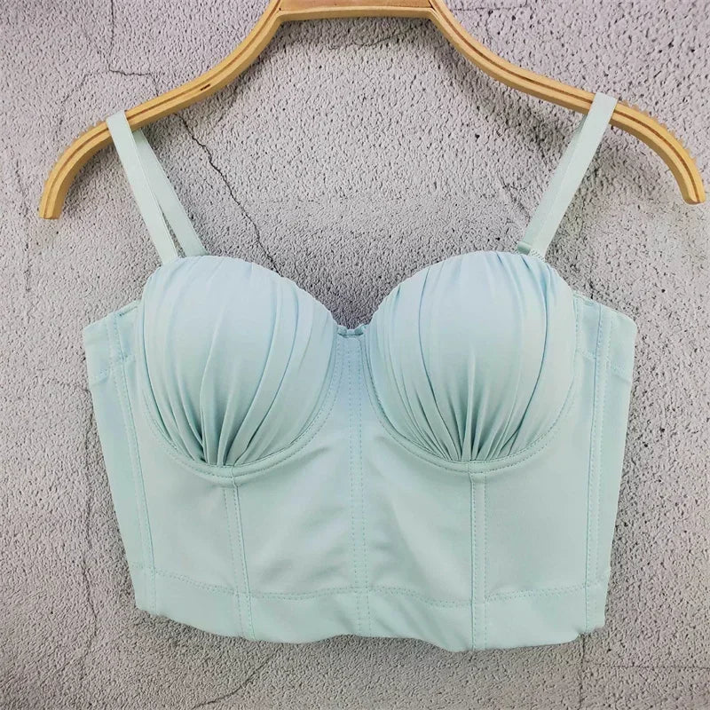 Visivane Club Cropped Shirt  Camis Shaper Tank Top Corset Blusas Roupas Femininas Bra Tops y2k