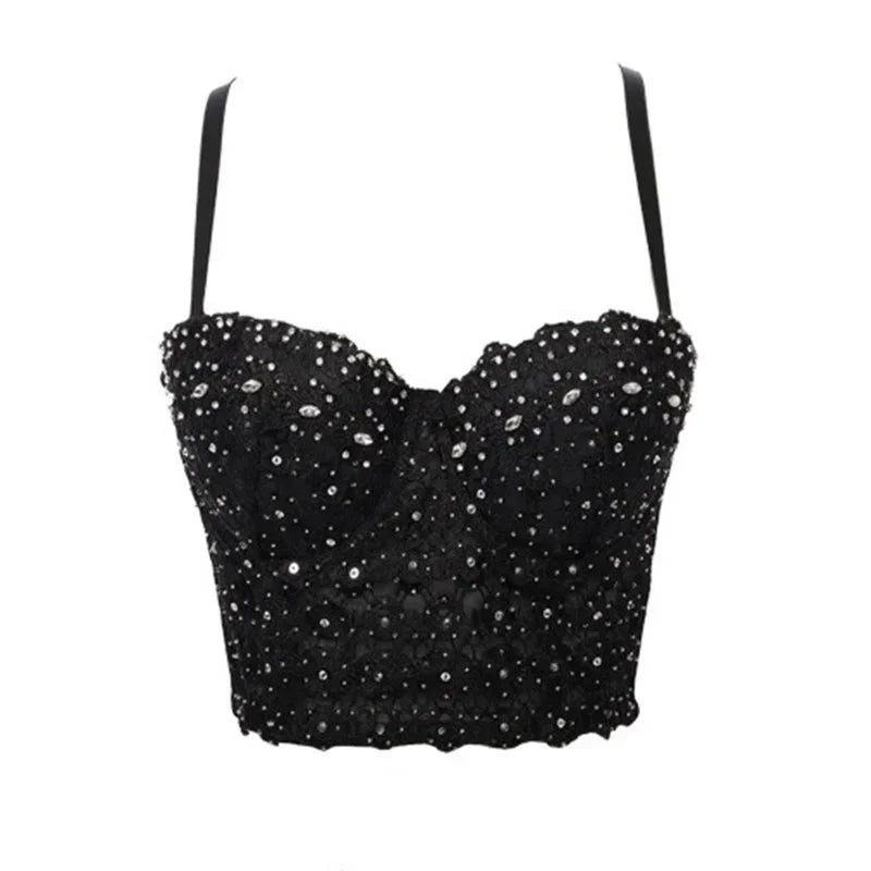 Visivane Crop Corset Tops Club Party Bra Tank Top Gothic Overbust Corsets Blusas Shirt  Bustiers