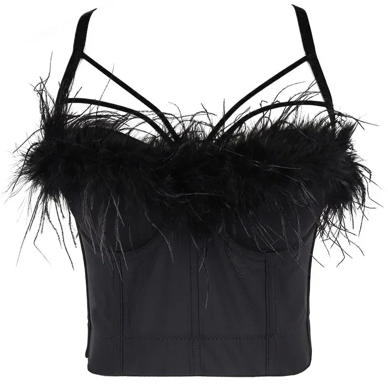 Visivane Crop Corset Tops Club Party Bra Tank Top Gothic Overbust Corsets Blusas Shirt  Bustiers